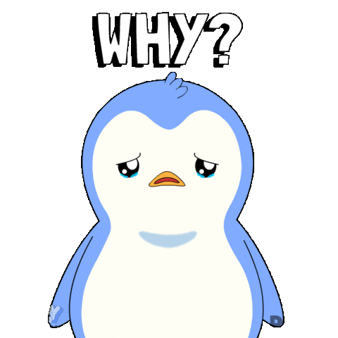 Why Me No Sticker by Pudgy Penguins