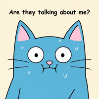 Sweating Blue Cat GIF