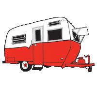 Koslik retro trailer camping camp Sticker