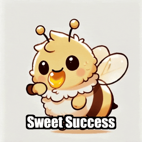 Sweet Success Bee GIF by Beelightened