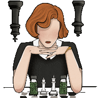 artgabyfernandes netflix chess xadrez queens gambit Sticker