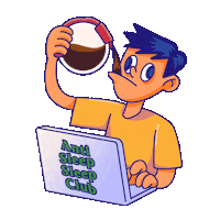 Coffee Working Sticker