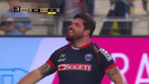 happy try GIF by FCG Rugby