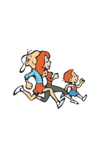 Family Running Sticker by xbionicsphere