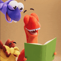 Book Club Laughing GIF by Claynosaurz