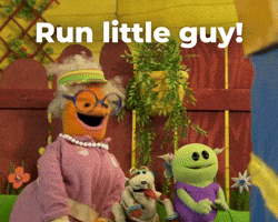 Run little guy!