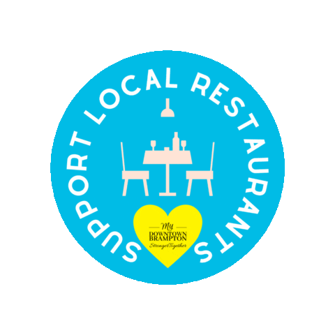 downtownbramptonbia giphygifmaker support local yellowheart supportlocalrestaurants Sticker