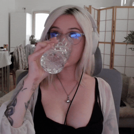 Cute Girl Drinking GIF
