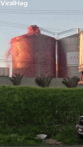 Juice Factory Tank Has Major Leak