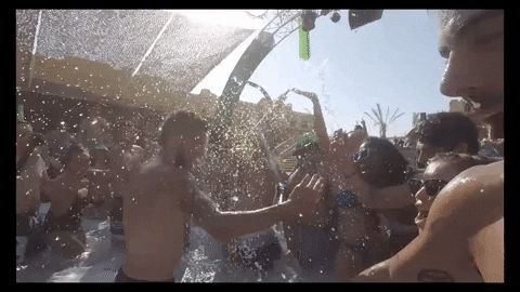 RIUParty giphyupload party summer party hard GIF