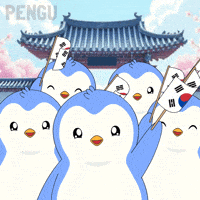 Waving K Pop GIF by Pudgy Penguins