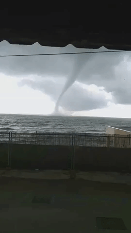 Large Waterspout Forms Off Coast of Sicilian Town