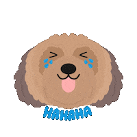 Dog Laughing Sticker