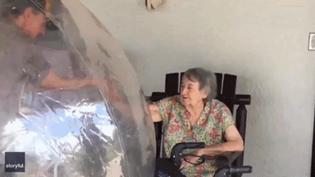 Arizona Man Uses Zorb to Meet Grandma