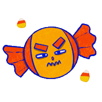 Angry Trick Or Treat Sticker by Katharine Kow
