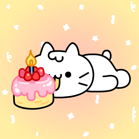 Birthday Cake Cat GIF by Mikitti