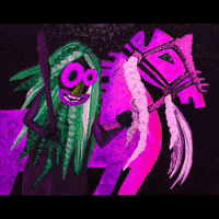 igenprint cat pink bear horse GIF