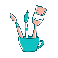 lisaciccone drawing paintings brushes paintbrush Sticker