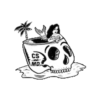 Palm Tree Beach Sticker by Concrete Surfers Motorcycle Dudes - CSMD