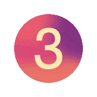 kixels glitch 3 numbers gradient Sticker