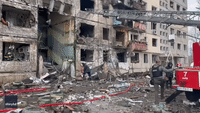Strikes Destroy Apartment Building in Kyiv's Obolon Neighborhood