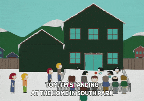 crowd outside house GIF by South Park 