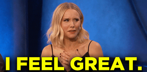 I Feel Great Kristen Bell GIF by Team Coco