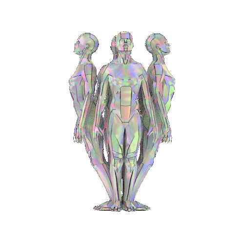3D Cyborg Sticker by Vince Mckelvie