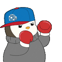 Never Give Up Fighting Sticker by Pudgy Penguins