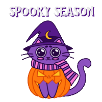 Blushing Trick Or Treat Sticker by Spooks The Cat