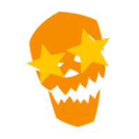 star eyed skully Sticker by Halloween Alley
