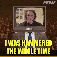 Drunk Big Trouble GIF by Nearly Average Wrestling