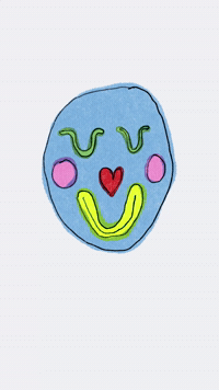 Heart Face GIF by Holly Simple