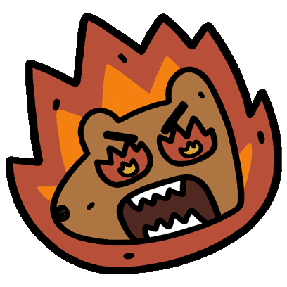 Angry Fire Sticker by Debbie Fong