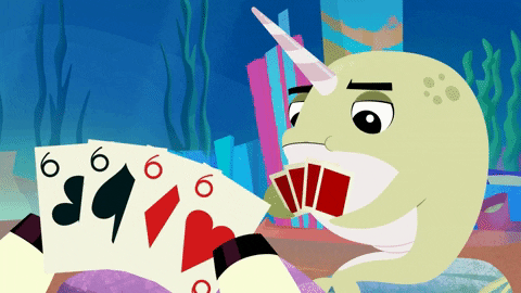 playing cards poker GIF by Go Away Unicorn