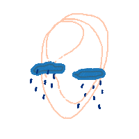 One Line Cry Sticker