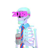 new years skeleton GIF by jjjjjohn