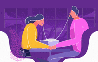 captainanimation couple romance dinner restaurant GIF