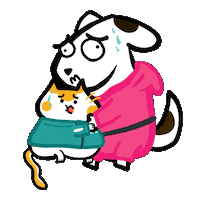 Scared Cat Sticker by Poku Meow