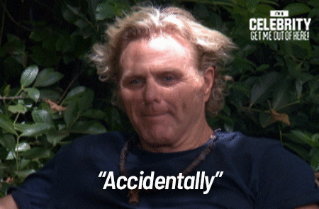 sorry not sorry accident GIF by I'm A Celebrity... Get Me Out Of Here! Australia