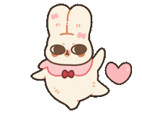 Heart Bunny Sticker by moonie coco