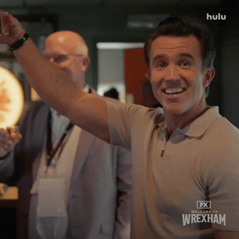 Going Out Cheers GIF by Welcome to Wrexham
