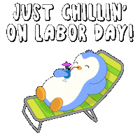 Chilling Labor Day Sticker by Pudgy Penguins