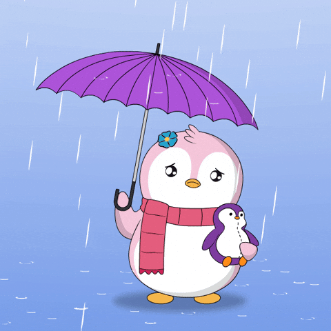 Sad Rain GIF by Pudgy Penguins