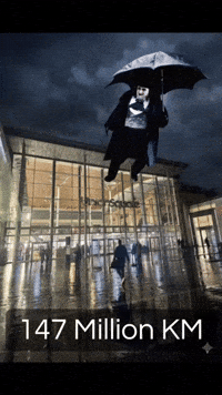 147MillionKM penguin rain batman scotland GIF