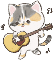Cat Guitar Sticker