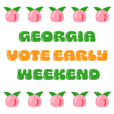 Vote Early Georgia Peach Sticker by Creative Courage