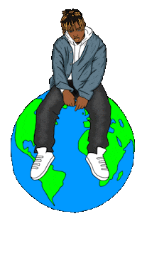 World Sitting Sticker by Juice WRLD