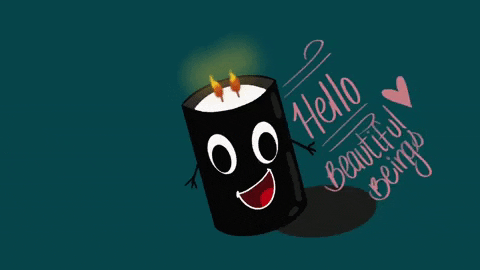 ladylucidowl hello greetings candle beautifulbeings GIF