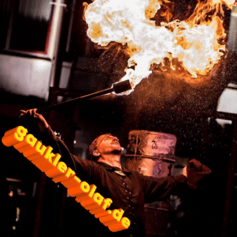 gauklerolaf_feuerkunst fire jester feuer spitting fire GIF